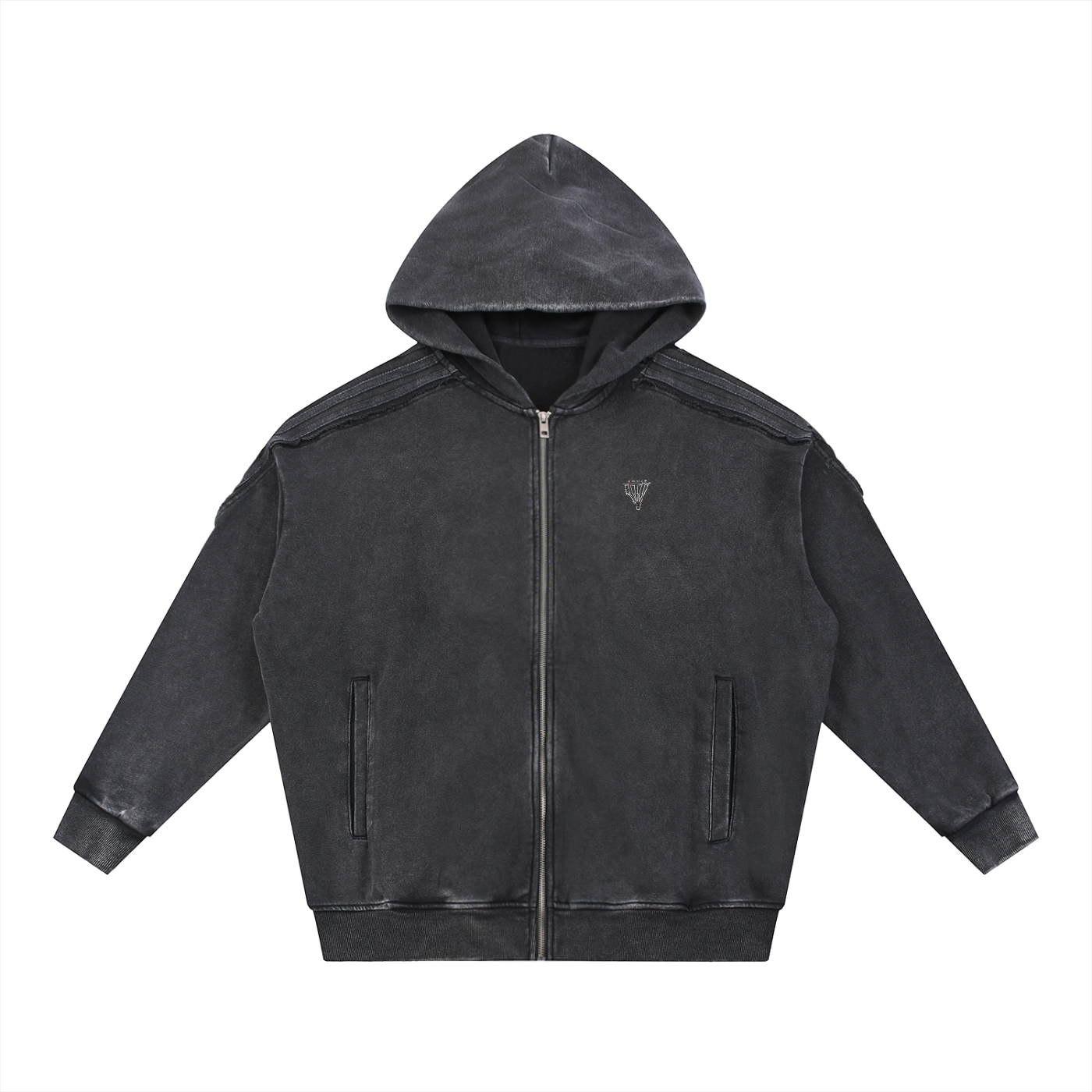 Raw Edge Zip-Up